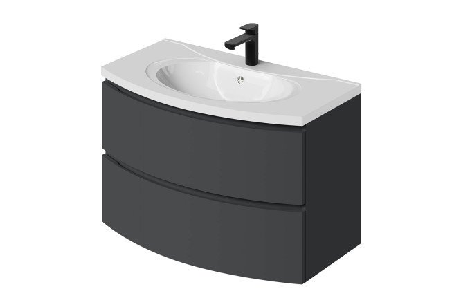 Hanging cabinet Arko 89.9 cm, frame color matte graphite, facade color matte graphite