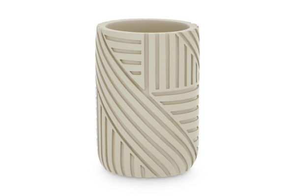 Glass for toothbrushes EVIO Dublin 7x9.5x7 cm, Polyresin