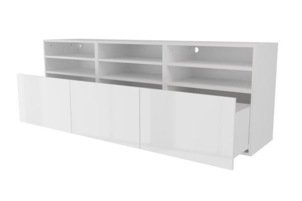 tvcou0kzicul4is2venaw3bcyex3b116.jpg Cabinet 6 shelves and 3 drawers Oscar Amika 180x64 with closers, white / white gloss