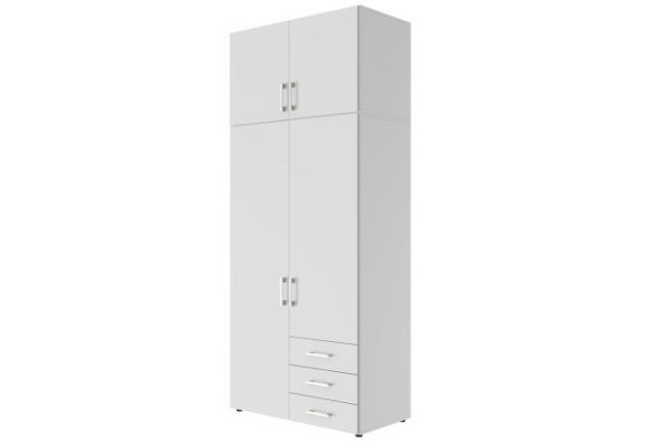 Double door wardrobe with mezzanine Porto 100.6x 236x51.3 cm