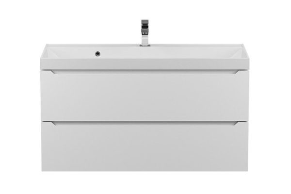 Hanging cabinet Tanos 291020246 for bathroom 100 cm, frame color white, facade white