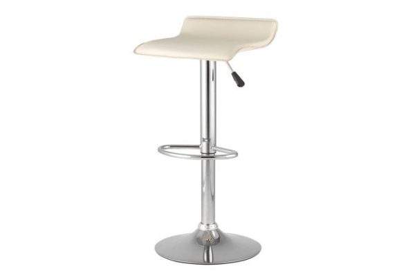 Set of bar stools Hi-tec New 39.5x63x39.5 cm, upholstery color beige, legs silver