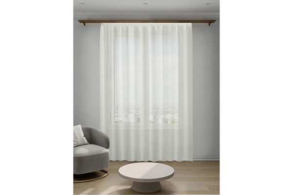 Tulle on ribbon Decofest Mario 300x280 cm, 1 piece, ecru color