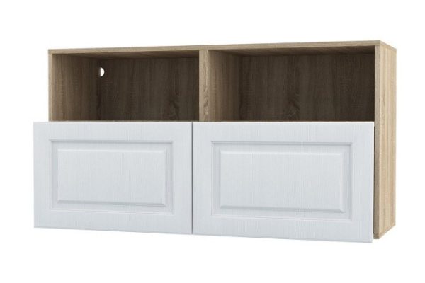Cabinet with shelves and drawers Oscar Bella 120x64 cm with closers, Sonoma/white wood