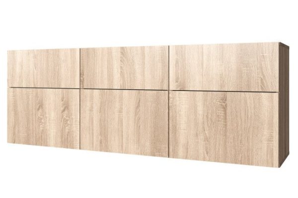 Cabinet 3 drawers and 3 doors Oscar 180x64 with closers, Sonoma oak