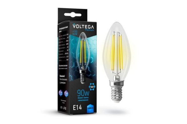 LED lamp VOLTEGA Crystal Candle Graphene 9W, E14, Cold light
