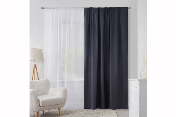 Ribbon curtain MICASA Lorette 200x280 cm, 1 piece, dark gray