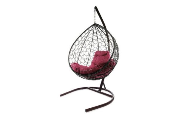 Hanging cocoon chair Drop 72x186x98 cm, base and frame color brown, finishing brown