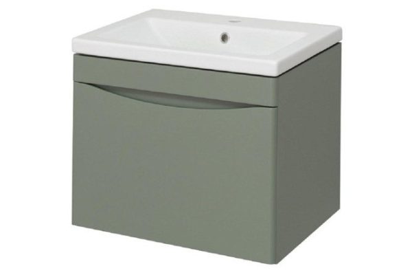 Hanging cabinet RUNO Athena 00-00001205 56.6 cm, frame color cement, facade color cement