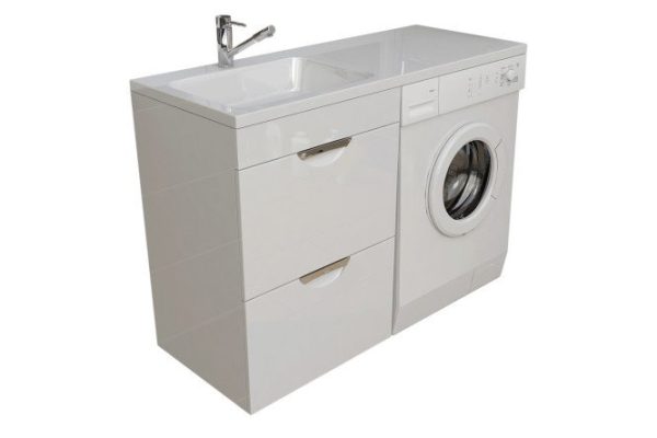 Millie floor cabinet above the washing machine 47.5 cm, frame color white, facade white