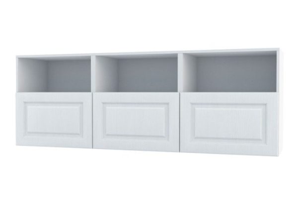 Cabinet 3 doors and 3 shelves Oscar Bella 180x64, white / white wood