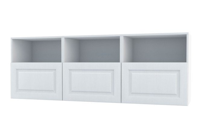 Cabinet 3 doors and 3 shelves Oscar Bella 180x64, white / white wood