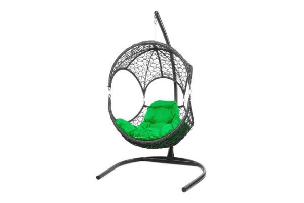 Hanging chair Walnut 113x180x110 cm, base and frame color white, finishing white