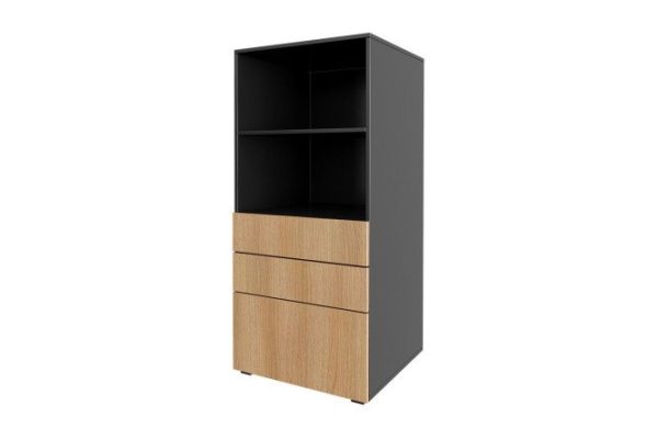 Children's chest of drawers Oscar Moon mini 60x130x56.6 cm, anthracite, Canadian oak