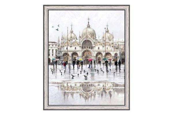 Framed reproduction of Piazza San Marco 57x47 cm