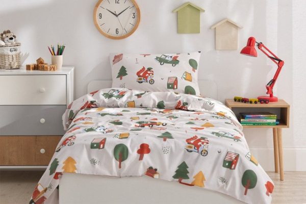 MICASA Kids Transports Poplin bedding set, 143x215 cm