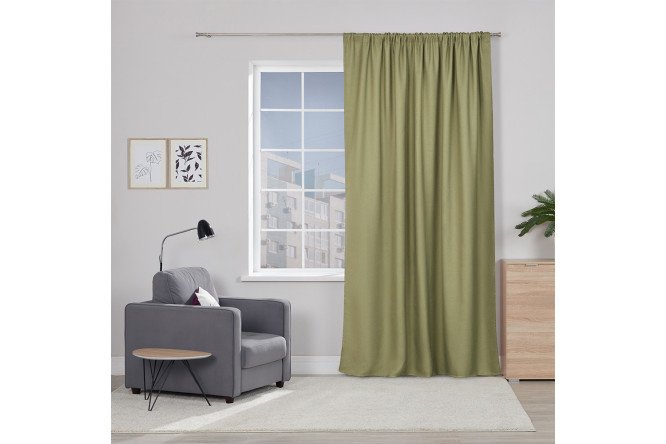 Ribbon curtain ESTUDI BLANCO Brenda 200x280 cm, 1 piece, olive color