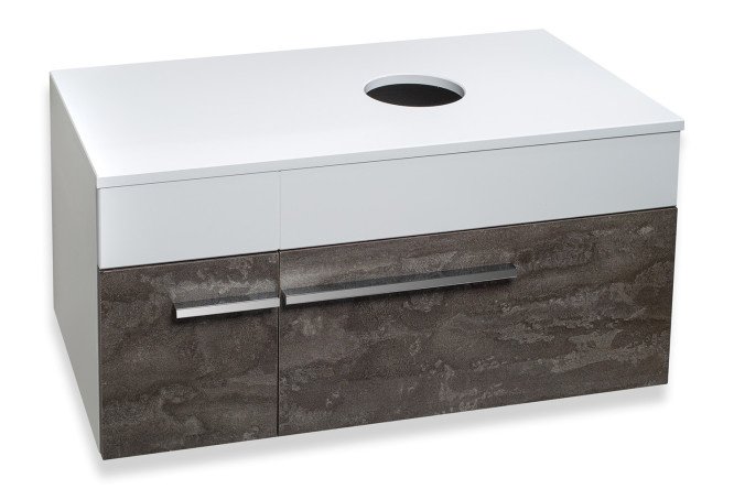 Hanging cabinet RUNO Woodline 00-00001343 85 cm, frame color white, facade white, iron stone