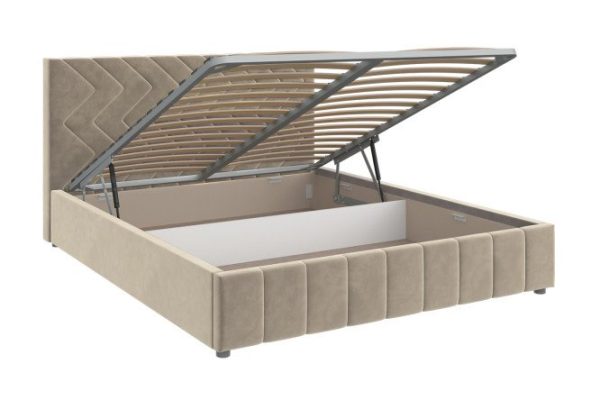 Bed with lifting mechanism Nelson color gray-beige 160x200 cm