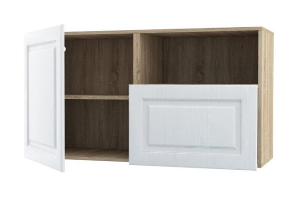 Cabinet with door, shelf and drawer Oscar Bella 120x64 cm with closers, Sonoma/white wood