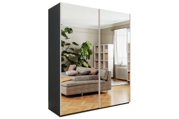 2-door wardrobe Comet 180x220x66 cm, gray diamond