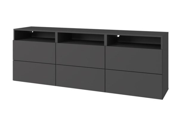 Cabinet Oscar Line 180x64x40 6 drawers and 3 shelves, anthracite