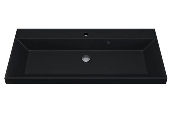 Bathroom sink Classic Quartz 293020634 Semi-built-in, 100x15x45 cm