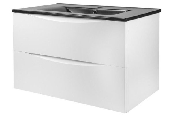 Hanging cabinet BOND Cube T01805 80 cm, frame color matte white, facade white matte