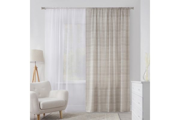 Ribbon curtain Laura 180x275 cm, 1 piece, gray