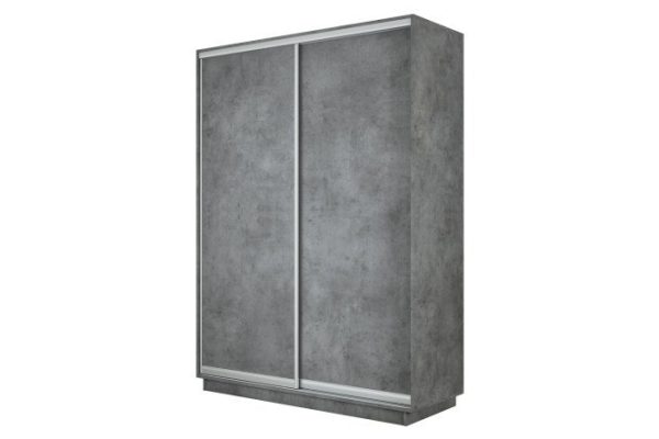 2-door wardrobe Slide-2 160x240x45 cm, concrete/silver