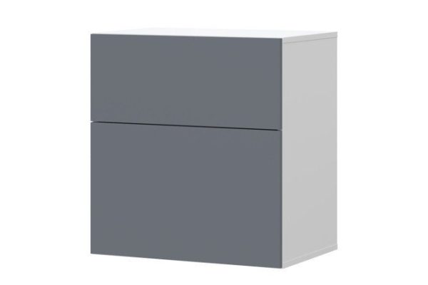 Cabinet Oscar Moon 60x64 with 2 drawers, white / graphite soft