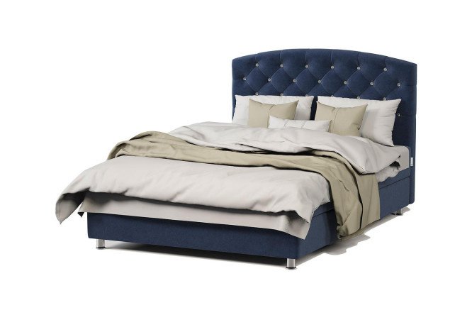 Bed with a lifting mechanism Premium Luxury color blue (midnight) 90x198 cm