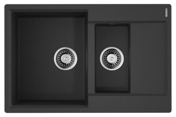 Inset sink with wing OMOIKIRI Daisen 78-2T-BL 4993535 78x51x23 cm