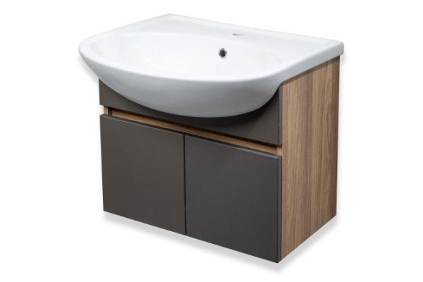 Hanging cabinet RUNO Lada 00-00001369 59.5 cm, frame color beige, facade graphite