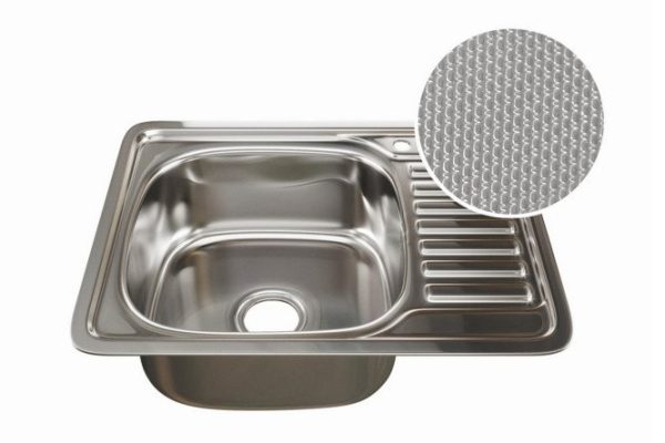 Inset sink with drainer MIXLINE 532308 left outlet 3 1/2 58x48x18 cm