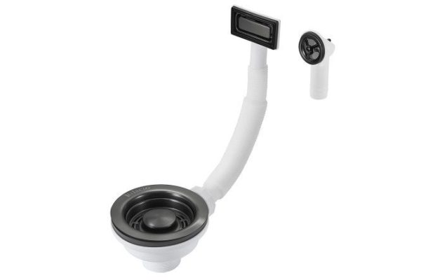 Kitchen sink outlet MILACIO Ultra MC.013.MB with overflow