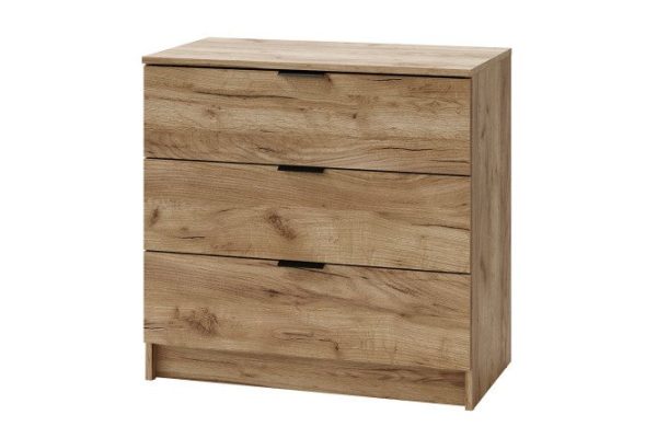 Chest of drawers with 3 drawers Loft oak tobacco