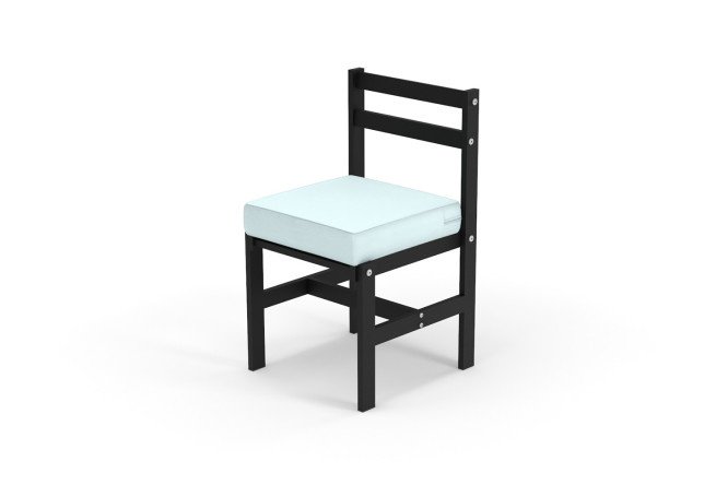 Chair Scandi 47x84x49.7 cm, frame color black, soft elements light gray