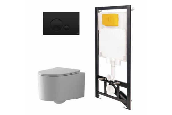 Installation with toilet and panel POINT 886914GBO3+PN41701 white