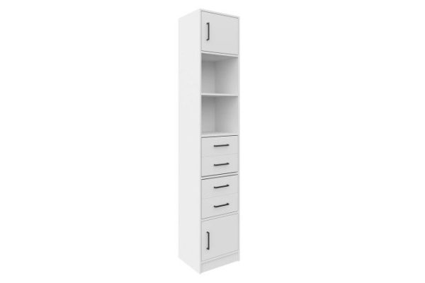 Shelf Virage with 4 drawers and 2 doors, white