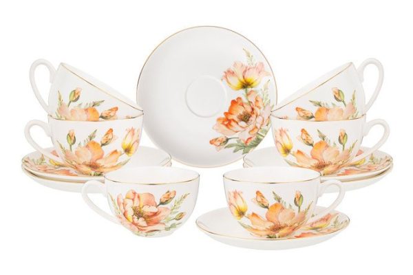 Tea set Lefard Sense 6 persons, 12 pcs., Porcelain
