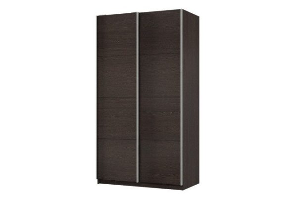 Sliding wardrobe 2-door Praktik 120x240x60 cm, wenge, silver profile