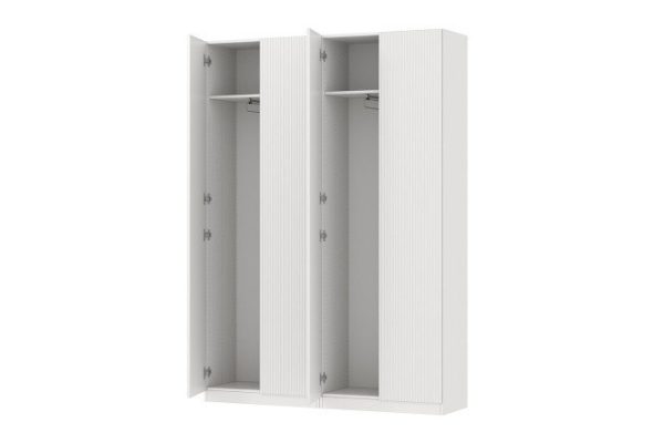 4-door wardrobe Oscar Amelie 150x212x40.6, white, talc
