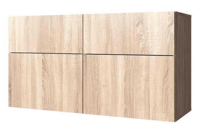 Cabinet 2 drawers 2 doors Oscar 120x64 with door closer, Sonoma oak