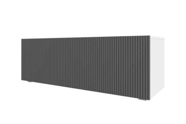 Cabinet Oscar Amelie 120x40 with 2 drawers, white / wave graphite