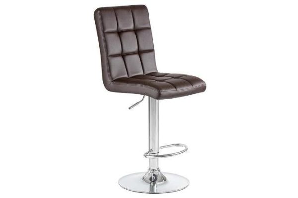 Bar stool DOBRIN Kruger 41x100x56 cm, upholstery color brown, legs chrome