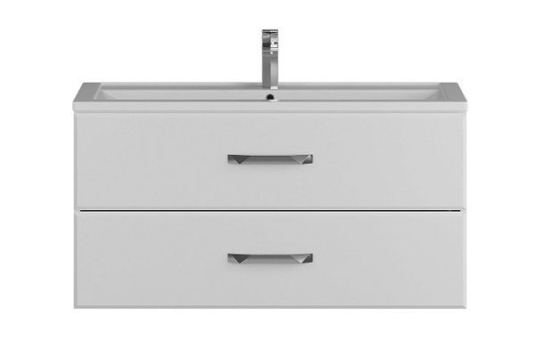 Hanging cabinet Foster 291020514 for the bathroom 99.6 cm, frame color white, facade white