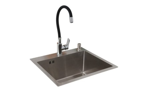 Built-in sink ALCORA Vienna 3045028S +3046513S with siphon and dispenser 50x45x22 cm