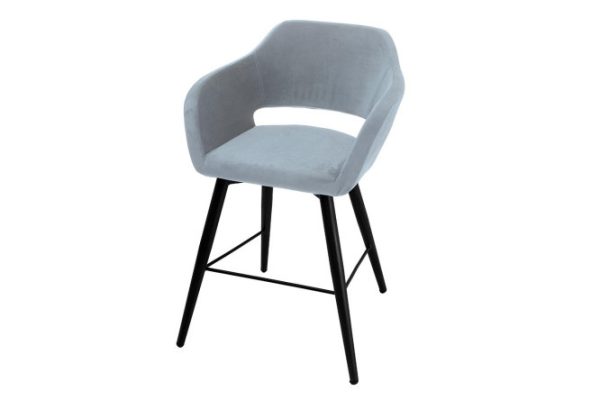 Half-bar chair Balun with armrests 60x98x57 cm, upholstery color gray, legs black