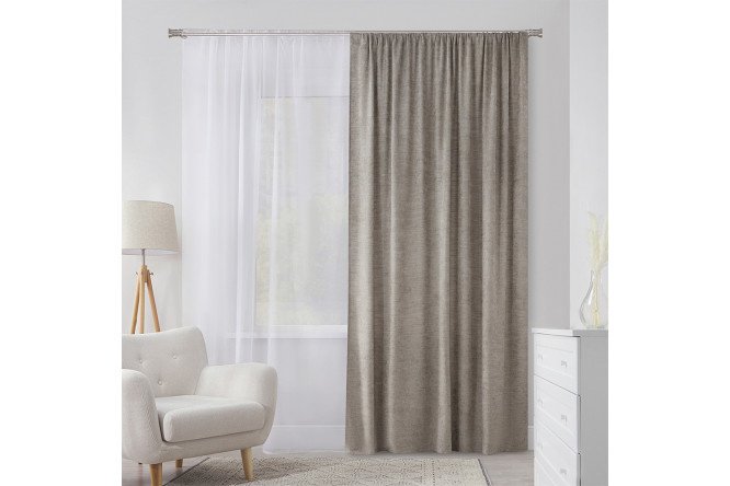 Ribbon curtain Anabella 180x280 cm, 1 piece, gray